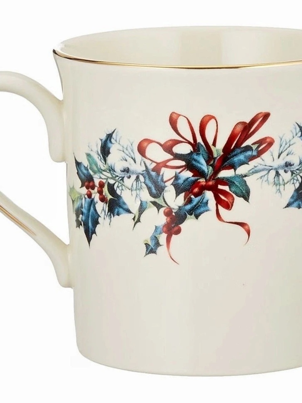 Lenox Winter Greetings Coffee Mug White & Red